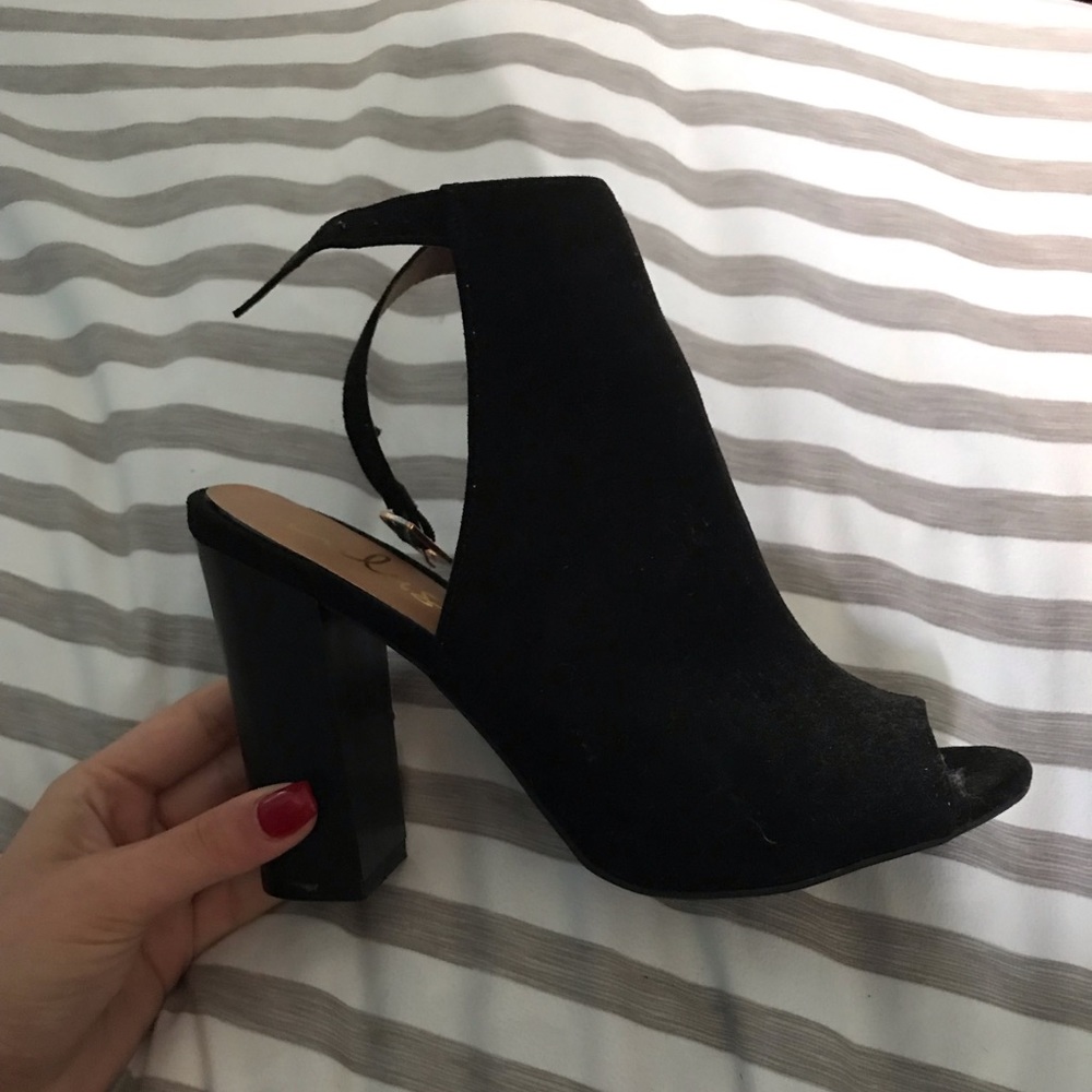 Never worn black suede bootie